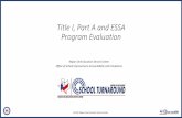 Title I,PartAand ESSA Program Evaluation...Title I, Part A —CNA and CIP Best Practices Schedule PS3001: Embedded Improvement Planning Best Practices #1 Inventory LEA and school plans