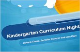 Kindergarten Curriculum Night · Curriculum – Treasures Scope and Sequence: Phonemic Awareness Vocabulary Identification Comprehension Skills Themed Units: families, friends, transportation,