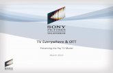 TV Everywhere & OTT OTT 03... · 3 Pay TV still Strong • Pay TV satisfaction remains high among consumers − Reported 86% of U.S. pay TV consumers are satisfied with service(1)