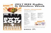 2017 IEEE Radio & Wireless Week - Reiner Hartensteinhartenstein.de/RWW17.pdfFINAL PROGRAM Phoenix, Arizona USA Hyatt Regency 15-18 January, 2017 ... Rahul Khanna, Intel Alexander Koelpin,