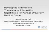 Developing Clinical and Translational Informatics ...€¦ · translational research resources, track usage and outcomes, and provide informatics consultative services. 2. Create