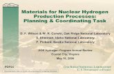 Materials for Nuclear Hydrogen Production Processes ... · Understand the chemistry and temperature of various process steps Identify possible materials for use in these steps Establish