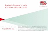 Bariatric Surgery in India Evidence Summary Tool · Bariatric Surgery In India, excessive weight gain is a growing health thre at, with excess weight predicted to affect 22.5% of