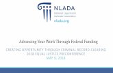 Advancing Your Work Through Federal Funding...Advancing Your Work Through Federal Funding CREATING OPPORTUNITY THROUGH CRIMINAL RECORD-CLEARING 2018 EQUAL JUSTICE PRECONFERENCE MAY