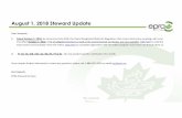 August 1, 2018 Steward Update - EPRA · EPRA Confidential August 1, 2018 Steward Update Dear Stewards, 1. Yukon October 1, 2018: As announced July 2018, the Yukon Designated Materials