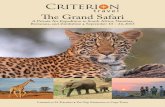 The Grand Safari - Criterion Travelcriteriontravel.com/brochures/CriterionTravel_Brochure_2014_GrandSafari.pdfThe Grand Safari A Private Air Expedition to South Africa, Namibia, ...