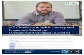 NZ Cert in Adult Literacy and Numeracy Education · 2020-06-03 · numeracy, a qualification in Adult Literacy and Numeracy Education could be what you need. Who is this for? If you