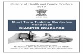 Model Curriculum Handbook · Diabetes educator’s modules should be taught by experienced diabetes educators from different professions, such as Endocrinologist, a nurse, dietician