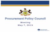 Meeting May 7, 2015 Forms/PPC... · 2015-05-11 · Management Directive 310.3 ‒POs approved in June will be able to ... • Various enhancements to proposal review and contract