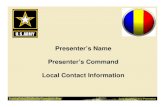 Presenter’s Name Presenter’s Command Local Contact Information Weather... · ¾Cold injuries include: • Nonfreezing injuries (trench/immersion foot) • Freezing injuries (frostbite)