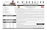 LEHIGH Notes/Men's Lacr… · Extra-man opps 1-2 1-2 Saves6 7 - Turnovers12 15 ALL-TIME SERIES WITH RUTGERS Rutgers leads the all-time series against Lehigh, 39-9-1 following last