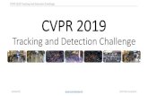 CVPR 2019 Tracking and Detection Challenge CVPR 2019 · CVPR 2019 Tracking and Detection Challenge 16/06/2019 CVPR 2019 Long Beach Tracker MOTA IDF1 First Name Surname Affiliation