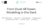 From Dusk till Dawn: Modeling in the Darkcmp.felk.cvut.cz/.../Radenovic-CVPR16presentation.pdf · CVPR 2016. Modeling in the Dark. Modeling in the Dark We cannot do this, BUT ...