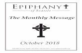 October 2018 - Epiphany Seattle€¦ · (the sacramental life). Each of these traditions developed over the course of church history, ... his series on Anglican tradition with classes