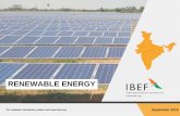 RENEWABLE ENERGY - IBEF · 2019-10-24 · 35.9 GW in March 2008 to 45.93 GW in March 2019 while capacity from small hydel plants has increased more than four times to 4.5 GW in the