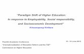 In response to Employability, Social responsibility, and ... · Paradigm Shift of Higher Education In response to Employability, Social responsibility, and Socioeconomic Development”