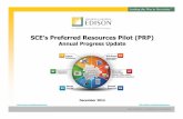 SCE’s Preferred Resources Pilot (PRP)...• Portfolio Design • Acquiring Resources ... 2015-2017 • Evaluate effectiveness of acquiring preferred resources to meet attributes
