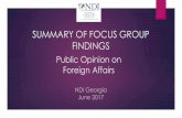 SUMMARY OF FOCUS GROUP FINDINGS 2017...SUMMARY OF FOCUS GROUP FINDINGS Methodology Fieldwork dates: May 22-29, 2017 Carried out by CRRC for NDI Where: Tbilisi, Telavi, Batumi, Marneuli,