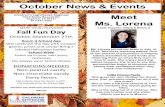 October News & Events 700 E Bailey Boswell Rd. Meet Saginaw, … · 2017-09-29 · labeled Halloween basket. School-Wide Dress up in your non-scary costumes (As always wear tennis