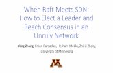 When Raft Meets SDN: How to Elect a Leader and Reach Consensus … · RAFT: a representative consensus algorithm •At any given time, each server is either: –Leader: handles all