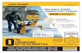 RELIABLE START. DEALER CONSISTENT POWER. EXCLUSIVE …...Power Steering(ALL BALL BEARING DESIGN, Trigger-control power steering for unmatched single-hand ... LOG SPLITTER. Cub Cadet