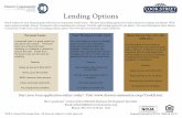 Lending Options - Denver Community Credit Union · Lending Options Personal Loans A personal loan is a great option for just about any reason. Personal loans are unsecured loans -