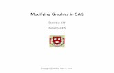 Modifying Graphics in SASmarkirwin.net/stat135/Lecture/Lecture30.pdf · Modifying Graphs As in S, it is possible to modify fonts, colours, symbols, lines, etc in SAS. The approach