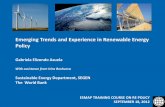 Emerging Trends and Experience in Renewable Energy Policy IFC Re... · STORY OF RENEWABLE ENERGY DEVELOPMENT IN A NUTSHELL In 2010, RE sources supplied an estimated 18 percent of