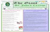 Volume 3 ~ Issue #9 The Giant - St John's College6th Exams and BGCSE Theory Exams End 7th Secondary Mark Day/Grade 5 & 6 Prizegiving 10:00 a.m. 8th BJC Theory Exams End 12th Prizegiving