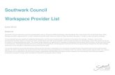 Southwark Council Workspace Provider List · Southwark Council Workspace Provider List Summer 2019-20 Background Southwark Council continues to grow its business base, and our Economic