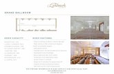 Floorplan PDF for Website Grand Ballroom · CLASSROOM: 364 CABARET: 264 BOARDROOM: N/A U-SHAPE: N/A - Floor to ceiling windows, natural daylight - High ceiling: 5.49m (maximum height);