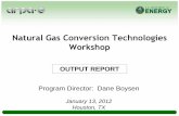 Natural Gas Conversion Technologies Workshop · technologies for oxygen membrane reactors. • Membrane integration with advanced catalysts and overall process design integration