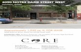 5090 NOTRE DAME STREET WESTcoreconsultantsrealty.com/.../2016/07/5090-Notre-Dame-West-Flyer.p… · PRIME ENDCAP RETAIL SPACE ON NOTRE DAME WEST SUGGESTED USES: Sit Down Restaurant