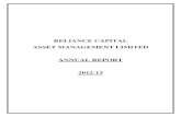 RELIANCE CAPITAL ASSET MANAGEMENT LIMITED ANNUAL REPORT 2012 … · 2014-08-06 · Reliance Capital Asset Management Limited Balance Sheet as at 31 March 2013 (Currency: Indian rupees)