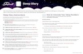 Sleep Diary Instructions · 2019-03-18 · Sleep Diary Instructions How to Calculate Your Sleep Numbers Complete your sleep diary each day, usually in the morning. Exact times are