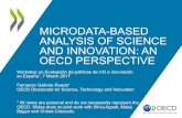 MICRODATA-BASED ANALYSIS OF SCIENCE AND INNOVATION: … · Microdata Traditional approach to statistics at OECD Indicators NSO Microdata NSO - Problem: What OECD collects and reports