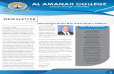 NEWSLETTER - Al Amanah College · 2019-09-26 · 26 YEAR 3 -RANGER JAMIE On Monday 9 September, Year 3 had the privilege of visiting the Royal otanical Garden in order to partici-pate