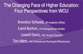 The Changing Face of Higher Education: Four …2015/12/16  · The Changing Face of Higher Education: Four Perspectives from WCU Brandon Schwab, AP Academic Affairs Carol Burton, AP
