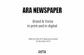 ARA NEWSPAPER Brand & Voice in print and in digital...Camp de Tarragona (Tarragona) Terres de Lleida (Lleida) Comarques Gironines (Girona) ARA Balears (Balearic islands) ARA in Spanish