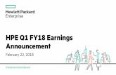 HPE Q1 FY18 Earnings Announcement/media/Files/H/HP...This presentation contains forward -looking statements that involve risks, uncertainties and assumptions. If the risks or uncertainties
