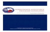 Homeowner Assistance Program Guidelines · Program). The goal of the Program is to alleviate specific life, health, and/or safety hazards resulting from substandard conditions in