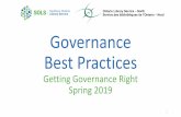 Governance Best Practices · Closed Session –“In amera” (if necessary) Meeting Evaluation Adjournment and stating of next meeting date 10. Using Committees •Committees can