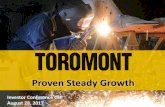 Investor Conference Call August 28, 2017 - Toromont Toromont... · 8/28/2017  · Investor Conference Call August 28, 2017. ... can be found in the “Risks and Risk Management”