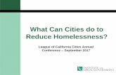 What Can Cities do to Reduce Homelessness? · -High School On-site -High School On-site -HS Diploma/Grad Employment Orientation Training:-264 cum. hours (NHS)-216 cum. hours (HS)-Transportation