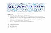 Geneva, 16-20 November 2015 Key points...Geneva Peace Week is a collective action initiative facilitated by the United Nations Office at Geneva and the Geneva Peacebuilding Platform.