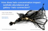 How does halo concentration impact Yao-Yuan Mao subhalo ... · Rockstar and Consistent Trees Cosmological simulations “Chinchilla” suite: Run by Matthew Becker, with L-Gadget