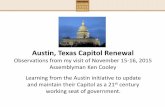 Austin, Texas Capitol Renewal€¦ · Oak Wainscoting 34 Assemblyman Cooley Austin, TX Re-Visioning Lessons Learned . Distinctive Finishes 35 Assemblyman Cooley Austin, TX Re-Visioning