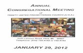 CONGREGATIONAL MEETING A Trinity United Presbyterian Church, U.S.A. Annual Congregational Meeting January