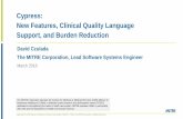 Cypress: New Features, Clinical Quality Language Support ... · | 3 | Background Cypress Cypress is the rigorous and repeatable testing tool for Electronic Health Records (EHR) and