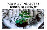 Chapter 3: Nature and Nurture of Behavior · natural selection: the principle that, among the range of inherited trait variations, those contributing to survival will most likely